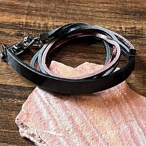 KEEP Collective Stella & Dot Double Wrap Adjustable Leather Bracelet